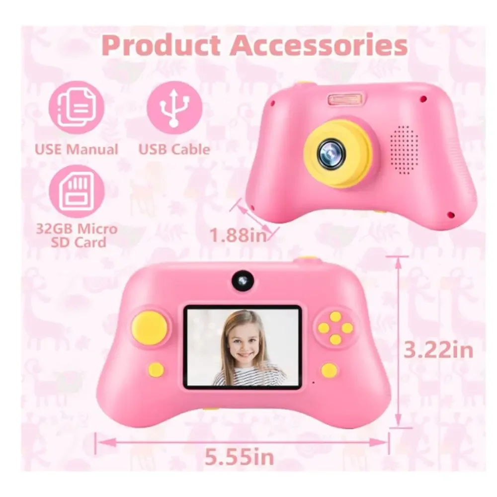 Digital Selfie Camera 1080P 2.4 Inch Video Recorder with 32 GB SD Card